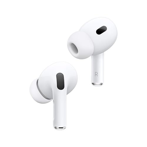 Apple AirPods Pro 2 ワイヤレスイヤーバッド、Bluetooth ヘッドフォン、アクティブノ イズキャンセリング、外部音取り込み、パーソナライズされた空間オーディオ、原音に 忠実なサウンド、H2 チップ、USB-C 充電の詳細画像